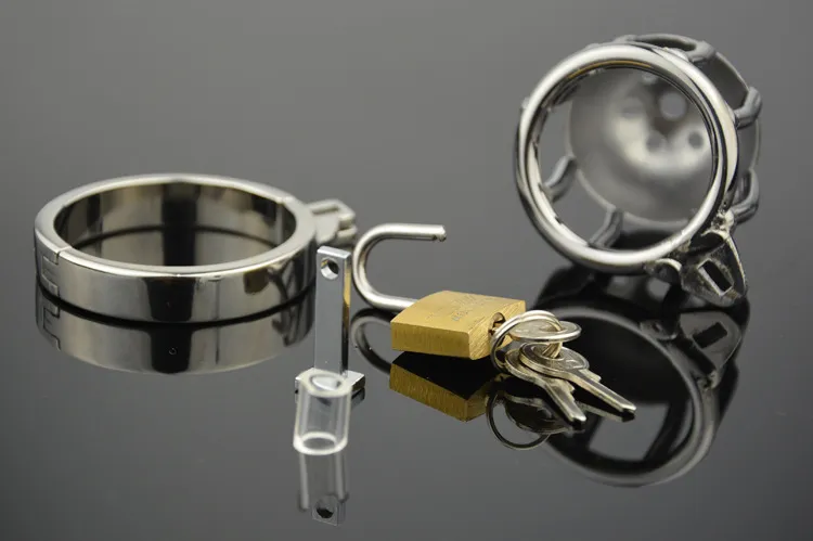 Male chastity device stainless steel metal cage the penis lock cock SM Fetish