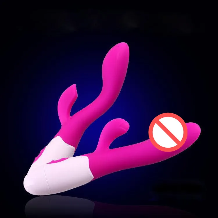 Waterproof Women Dual Vibrator G-spot Dildo Wand Female Massager Adult Sex Toys #T505