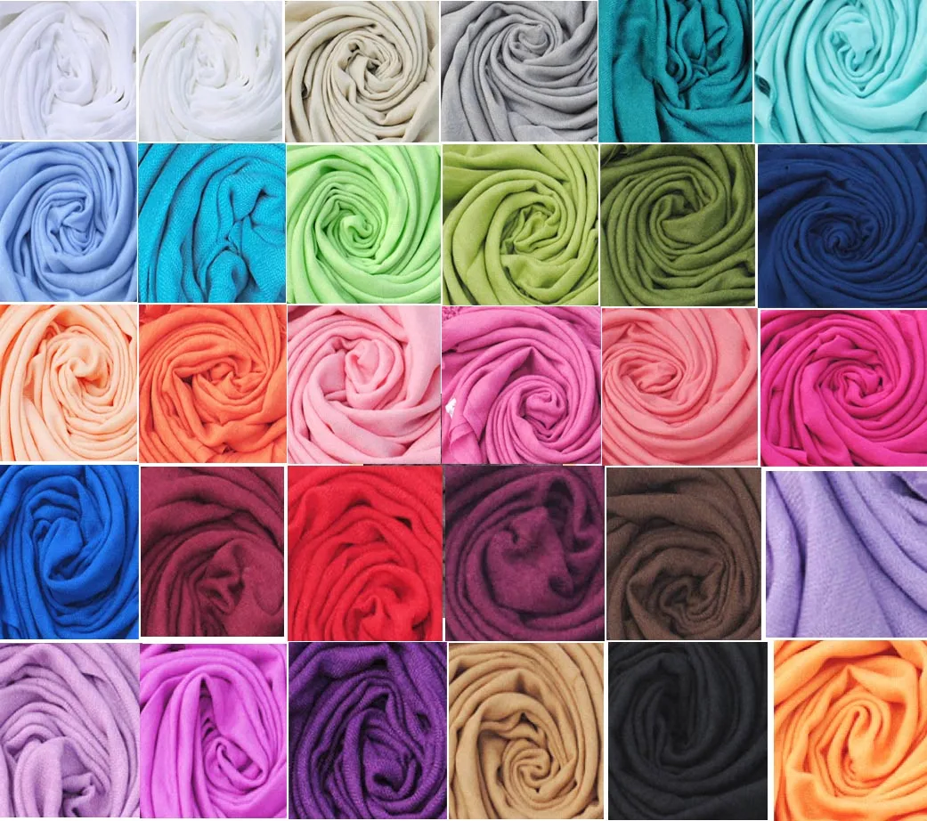 DHL free shipping wholesale 40pcs Pashmina Cashmere Silk Solid Shawl Wrap Unisex Scarf Women's Scarf Pure 40 Color Scarf