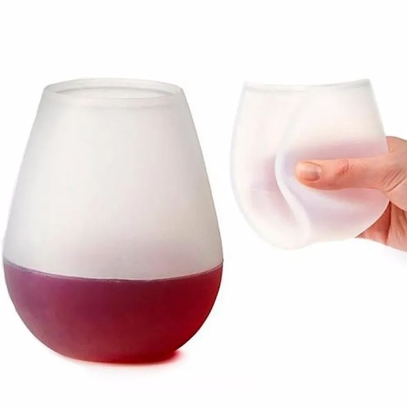 Nouveau Design Mode Incassable en caoutchouc transparent verre à vin en silicone verre à vin en siliconeVogue Silicone Tasses à bièreVerre Verre pour Camping