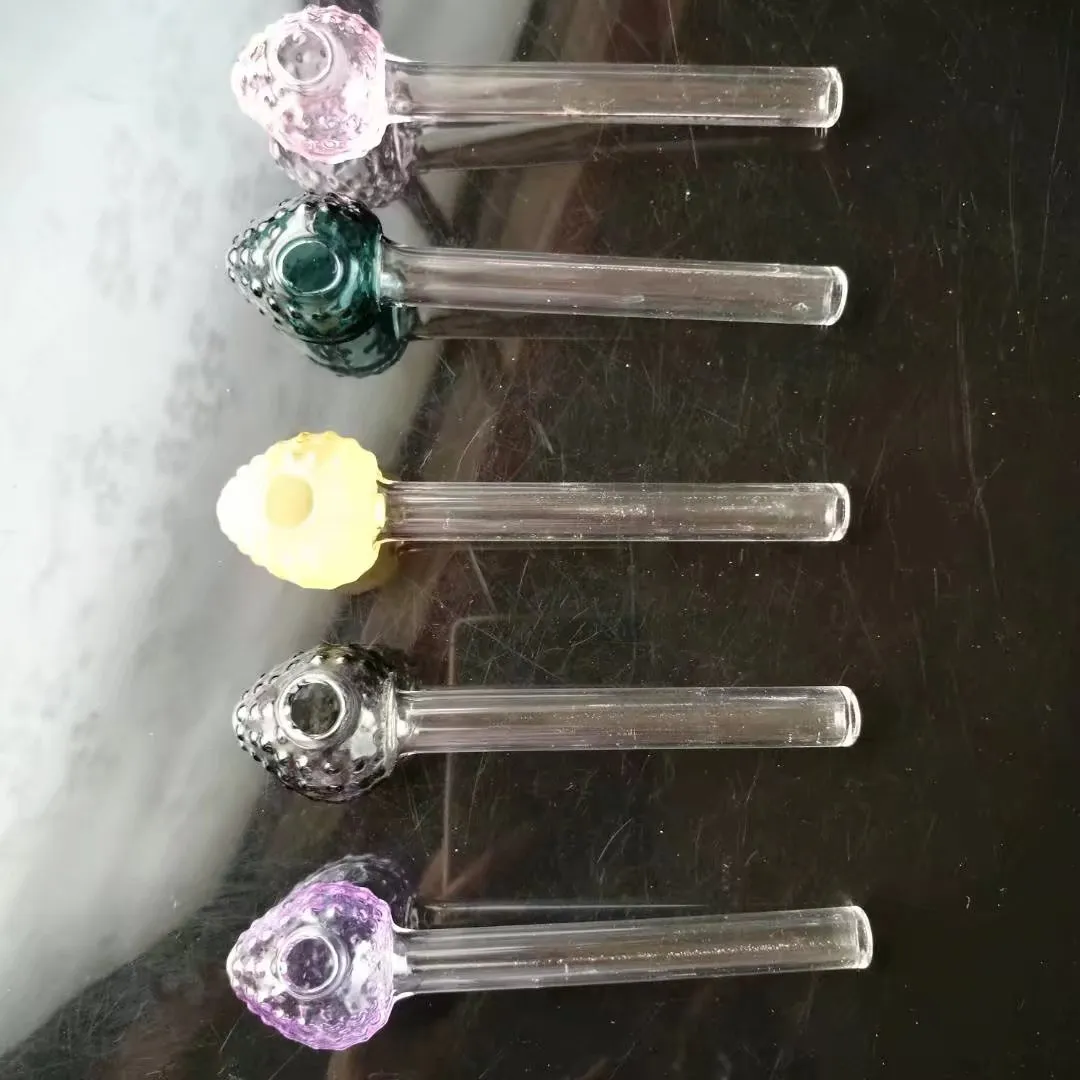 Accesorios de bongs de quemador de fresa multicolor, tubos de agua de vidrio tuberías de fumar Percolador bongs aceite quemador de agua tuberías de aceite