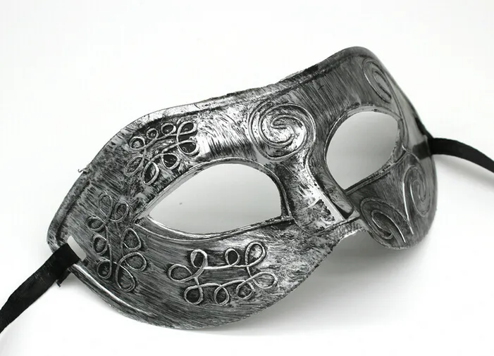 Men039s retro GrecoRoman Gladiator masquerade masks Vintage GoldenSilver Mask silver Carnival Mask Mens Halloween Costume Par7952353