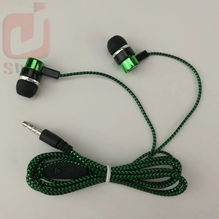 common cheap serpentine Weave braid cable headset earphones headphone earcup direct sales by manufacturers blue green 500ps/lot