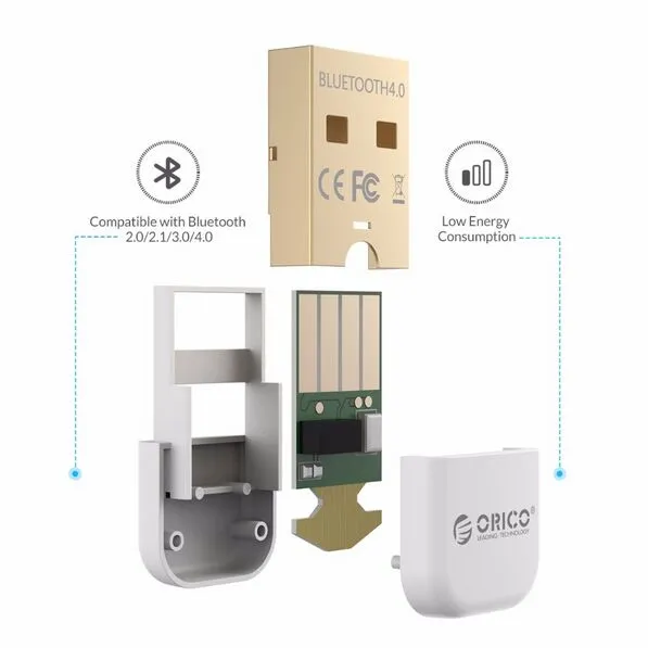 ORICO BTA-403 Adattatore Bluetooth USB 4 0 Adattatore Bluetooth 4 0 portatile per Win 7 8 10 Vista Mini Bluetooth 4 0 Adattatore USB242w