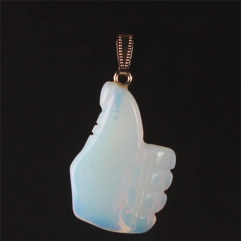 Mixed Random Color Topaz Rose Quartz Hand Carved Stone Lucky Charm Thumb Up Fist Pendant Reiki Aura Crystal Healing Protection