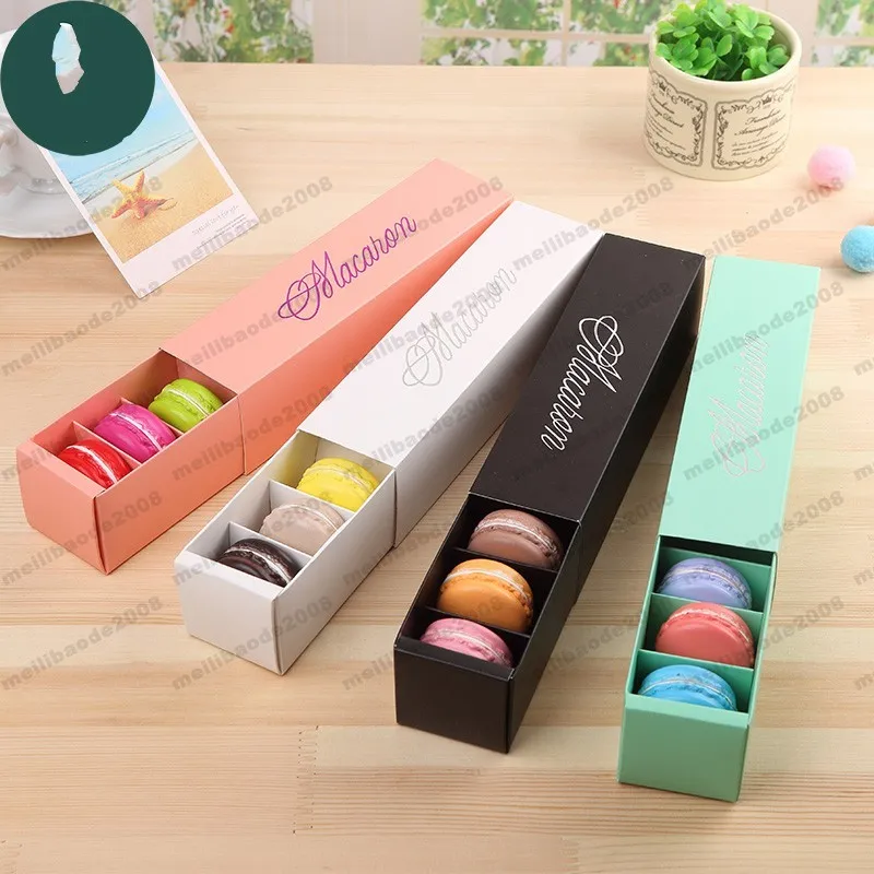 Macaron Box Cake Box Biscuit Muffin Box 20,3*5,3*5,3cm Black Blue Green White 4 Color NEW HOT MYY