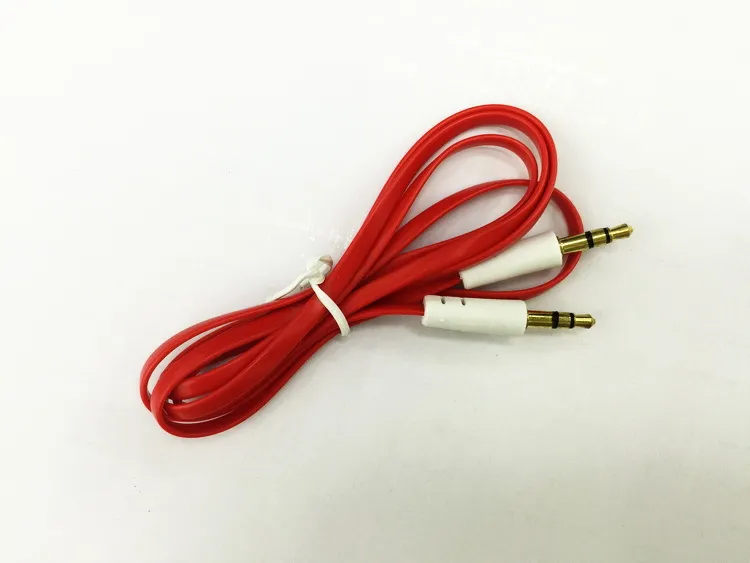 1M colorato piatto come cavo ausiliario Aux audio da 3,5 mm a maschio cavo stereo plug-in smartphone iphone / samsung / huawei