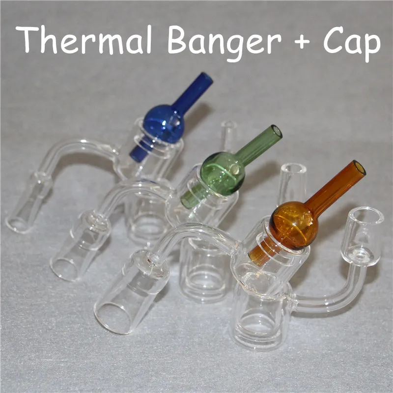 XXL DoubleWall Quartz Thermal Banger Nail Fajki Rajki + Bubble Carb Cap 10mm 14mm 18mm Mężczyzna / Kobiet Podwójne Tubetermalne Bangers dla Bongs