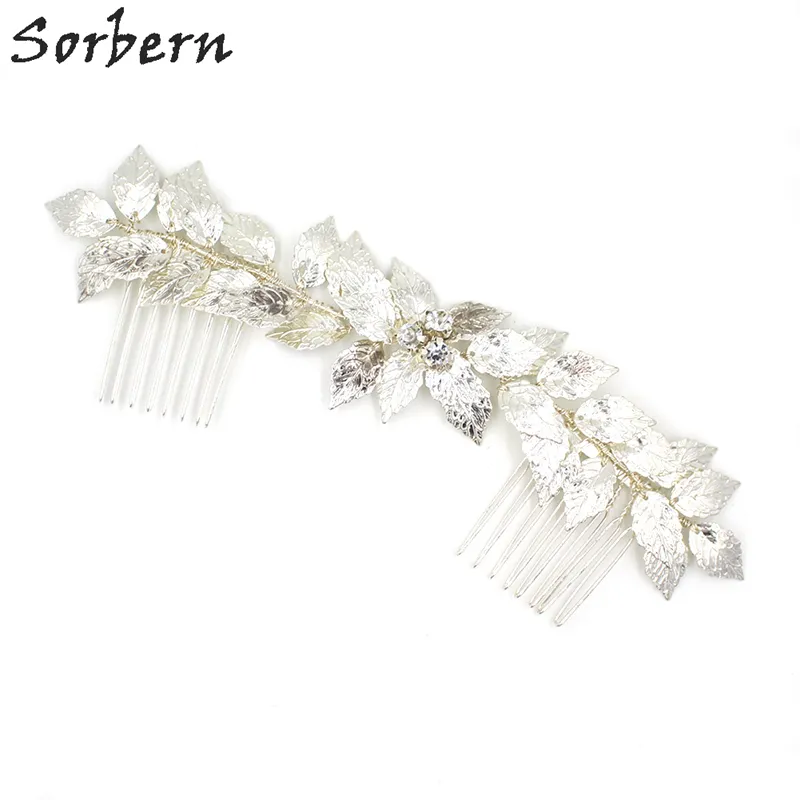 Sorbern Korean Style Bridal Headpieces Women Hairpin Female Rhinestone Beautiful Flower Hair Comb Tiara Bridal Hair Wedding Accessories