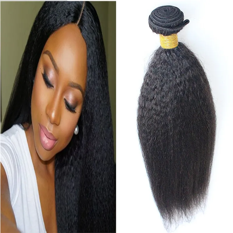 Kinky Straight Hair Bundles de cheveux humains 100g 1pcs Extension de cheveux non remy yaki humain