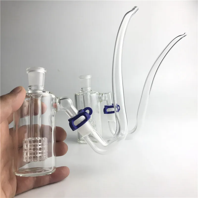 DIY szkło do palenia Bong łapacze popiołu 14mm 14.4mm ze szklaną rurką ze słomy J-Hook Adapter plastikowe klipsy Keck do fajki wodne