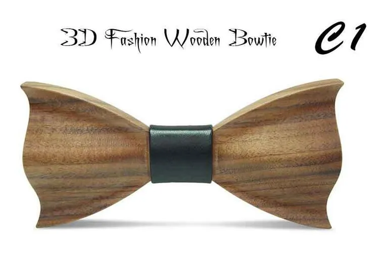 Moda 3D Bowtie De Madeira 20 estilos Handmade Do Vintage Bowknot Tradicional Para o produto de negócios acabado DIY De Madeira Bow tie 12 * 6 cm Para adultos