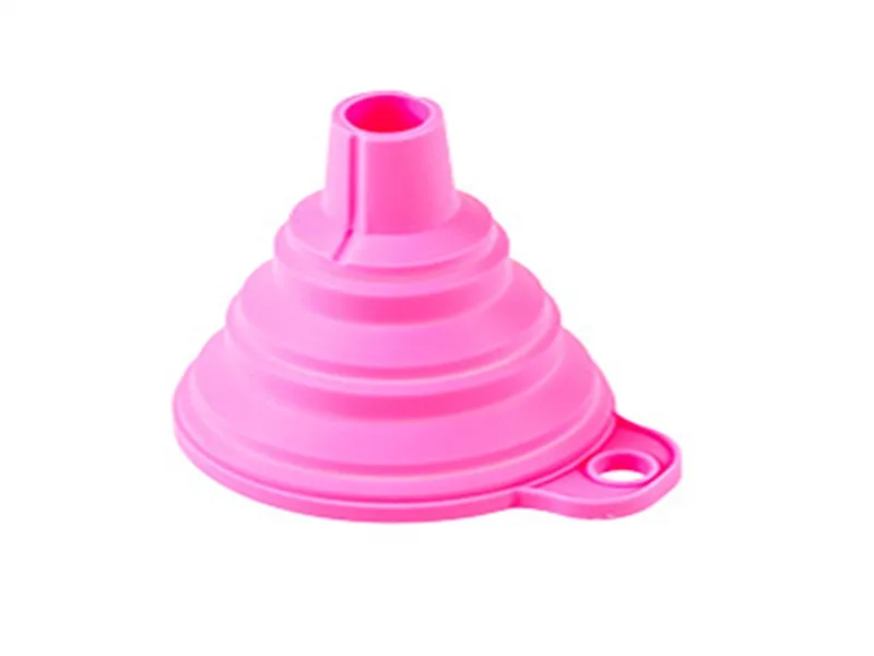 Entonnoir rond pliable en Silicone, 100 piècesMini entonnoir pliable et Portable, couleur aléatoire, livraison gratuite