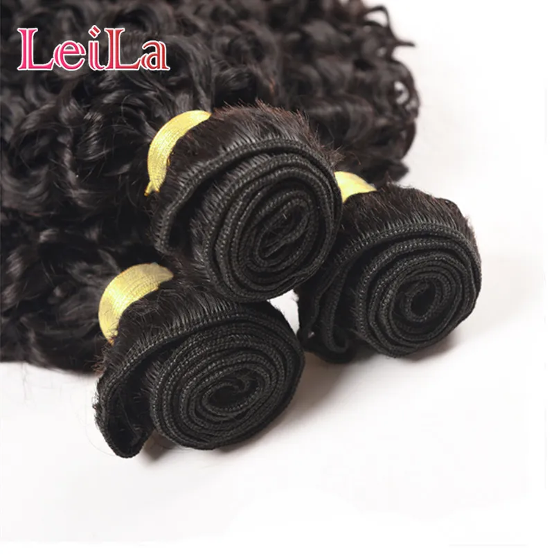 Peruvian Human Hair Kinky Culry 3 Bundles With 360 Lace Frontal Pre Plucked Kinky Curly lot Leilabeautyhair2709968