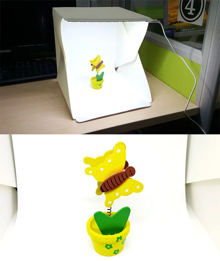 Mini Pographie Studio Softbox Light Tent Light et 2 décors pour la boîte de la boîte Perfectionne pour tirer sur les bijoux Toys Electron4656107