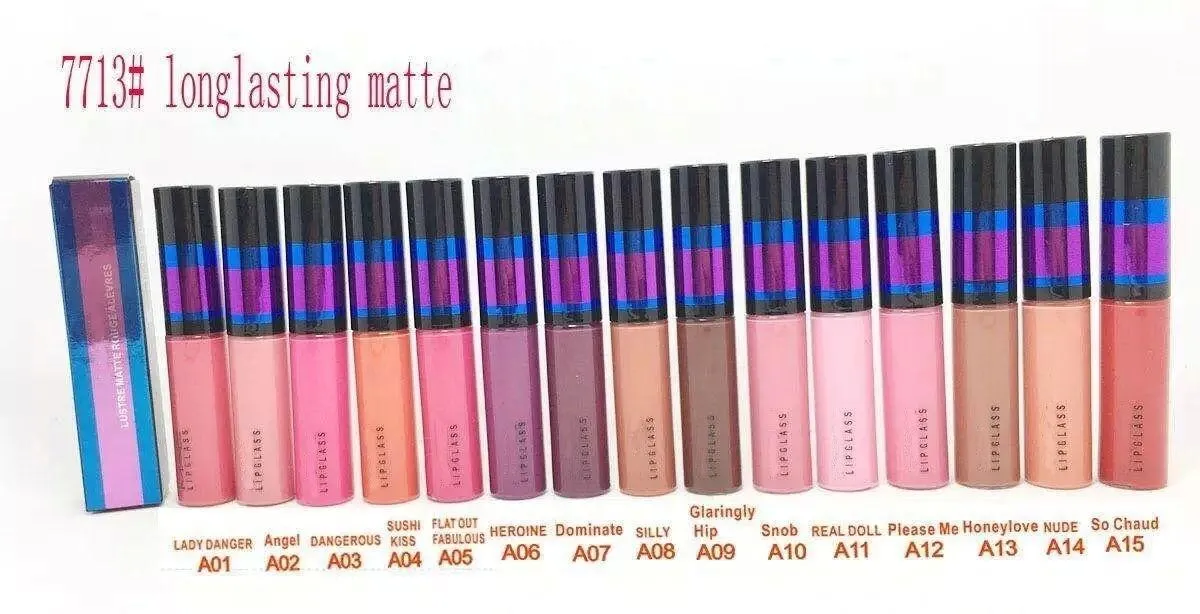 New Arrival Luster Matte Rouge A Levres läppglans Vattentät läppglans 15 färger 3g 15 st