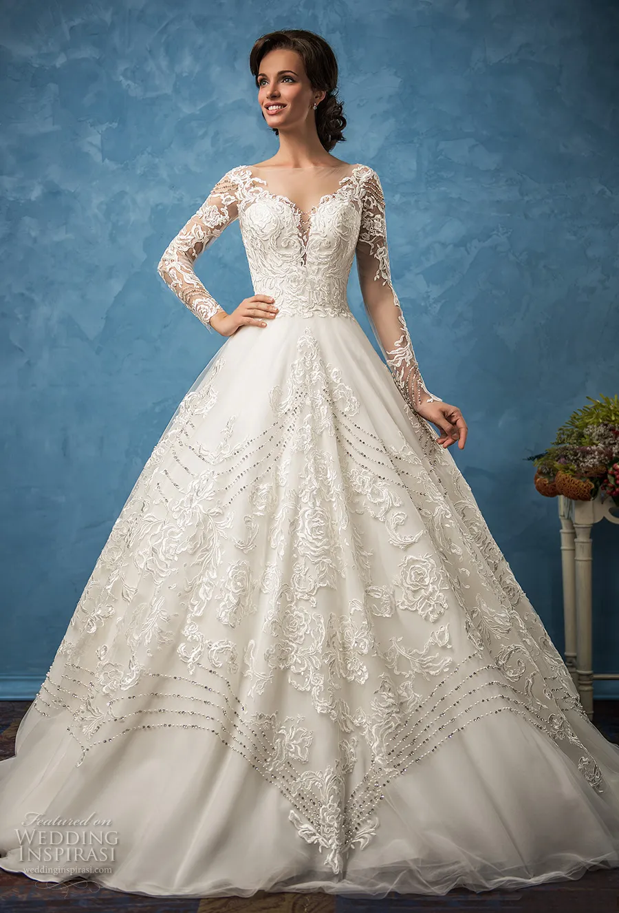 Long Sleeve Vintage Wedding Dresses 2017 Amelia Sposa Bridal Sweetheart ...