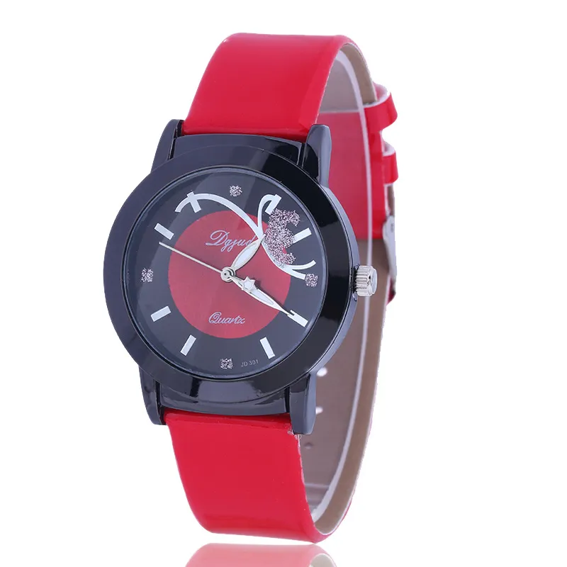 Wholesale pu watch Ms. watch belt butterfly classic style glossy watches jd301 WR021