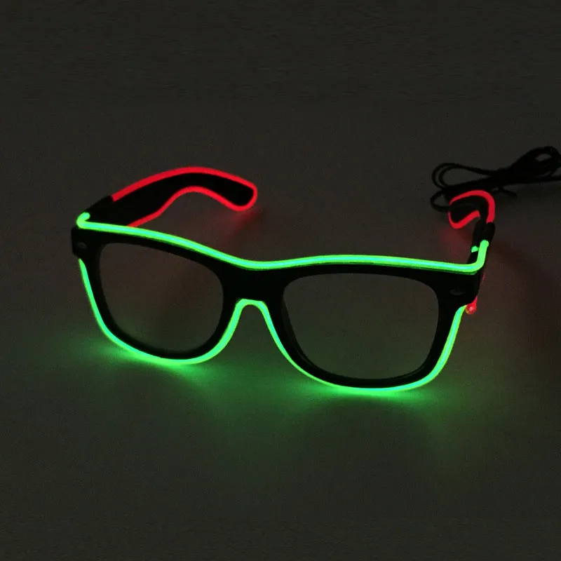 i LED occhiali da illuminazione feste Fashion EL occhiali luminosi a due colori Natale compleanno Halloween Neon Party Bar Costume decor Tool WX-G13