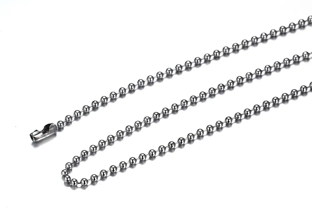 Fashion Black/Gold/Silver Color Plated 24 inches Ball Chain Necklace Stainless Steel Gold Chain Necklace Cool Necklaces