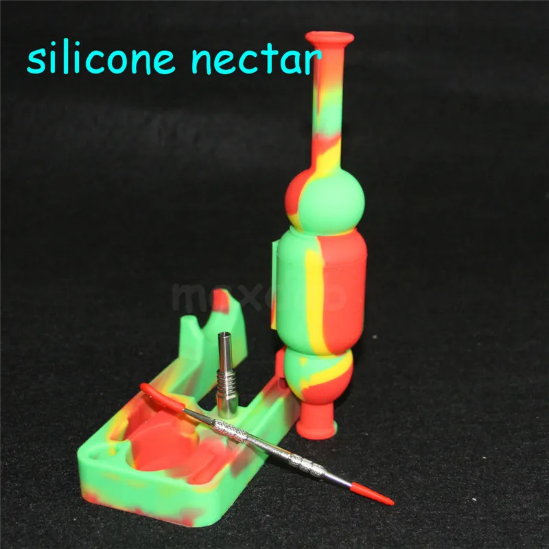 narguilés kits de nectar de silicone outil dab fumer bangs en verre accessoires plates-formes 5 ml récipient en silicone DHL