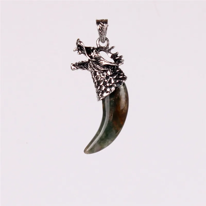 Quartz Reutré Naturel Mélangé De Pierres Gemmes Pierres Griffe Patte Tibétain En Argent Sculpté Jade Tête De Dragon Perle Pendentif pour Votre Propre Conception de Bijoux 