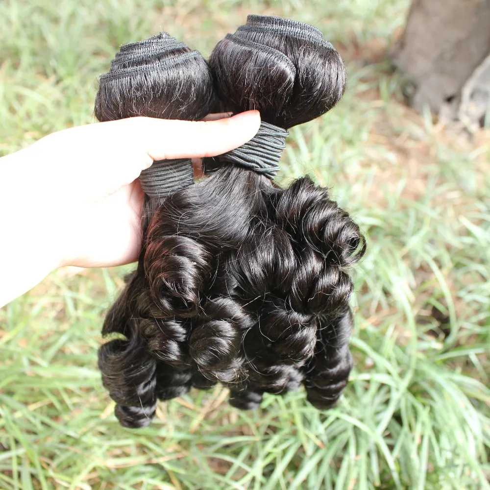 7a Virgin Hair Double Drawn Virgin Hair Extensions Fumi Curly Funmi Hair Weave Extensions / 100g / st