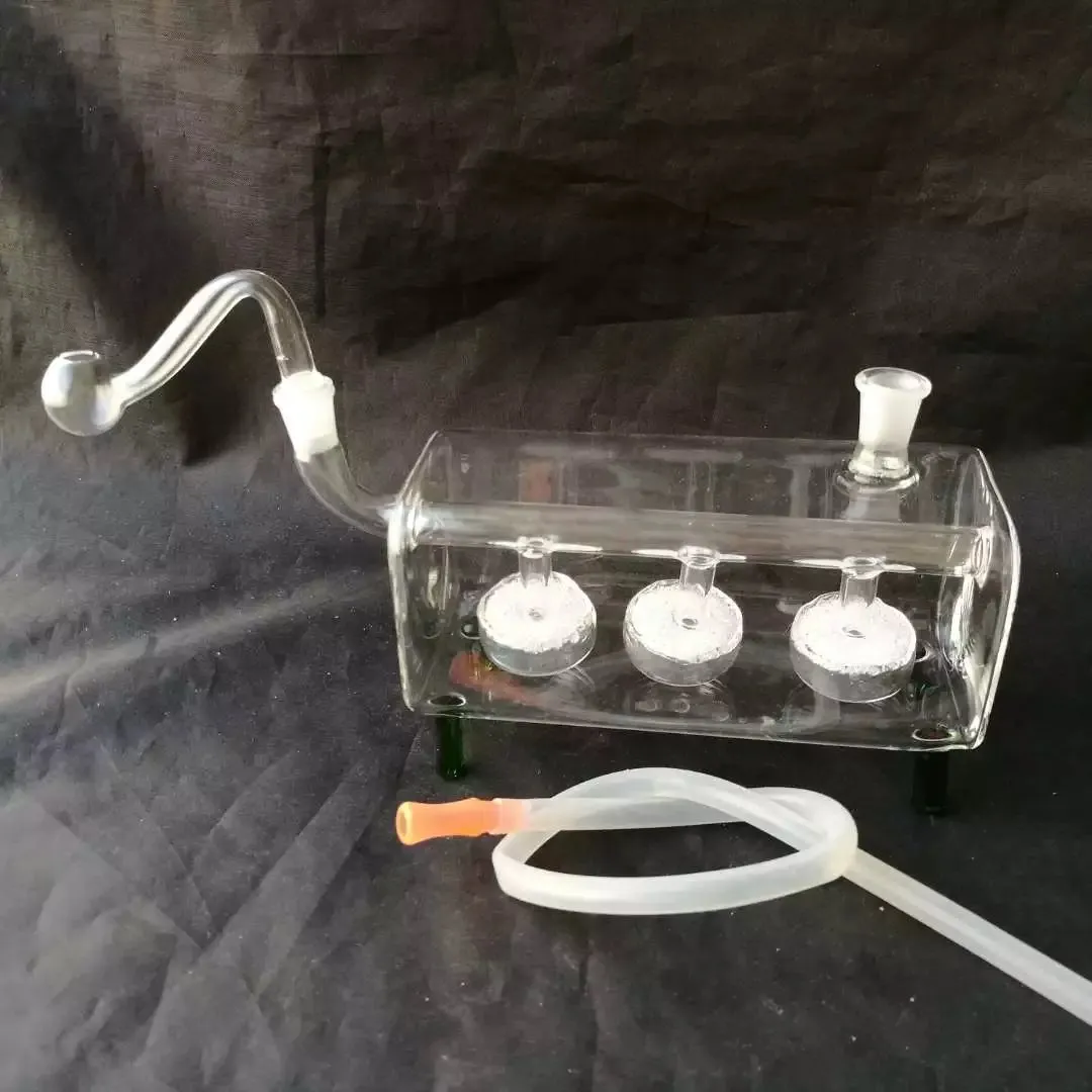 The new double glass mute Hookah, glass bongs, glass water pipe, smoking pipe