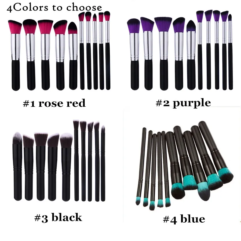 10st Mini Makeup Brushes Set Professional Foundation BB Cream Face Powder Nylon Hair Kabuki Make Up Brush Kits Verktyg