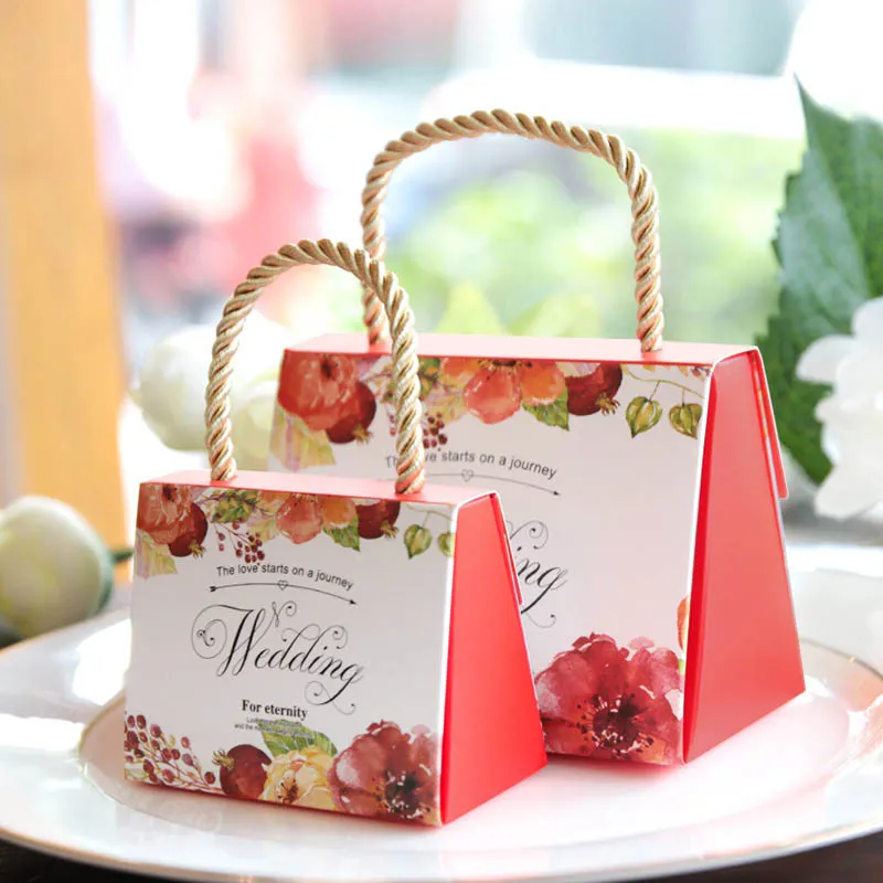 Haute qualité papillon fleur bonbons boîtes faveurs de mariage Portable boîte-cadeau fête faveur décoration LZ0095