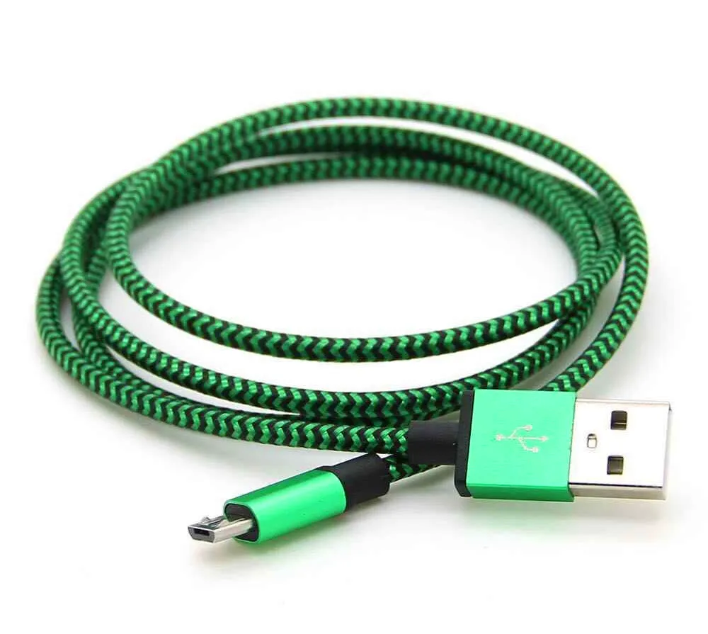 High Speed 1M 3FT 2M 6FT 3M 10FT Micro V8 5pin Type C Braided Nylon Fabric USB Data Sync Charging Cable for Samsung S8 S7 S6 HTC Cellphones