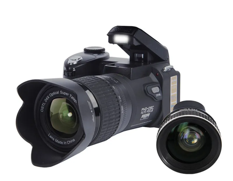 HD Protax Polo D7100 Digitalkamera 33mp Upplösning Autofokus Professionell SLR Video 24x Optisk Zoom med tre lins