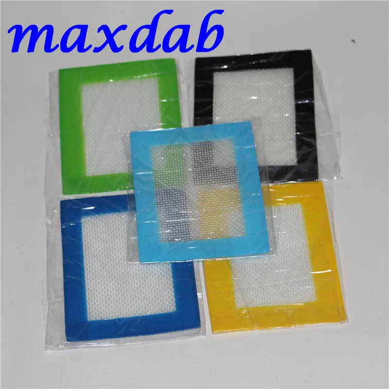 Tapete de silicone antiaderente pequeno aprovado pela FDA, tapete de silicone com fibra de vidro 11 * 8,5 cm para ervas secas de silicone dab bho