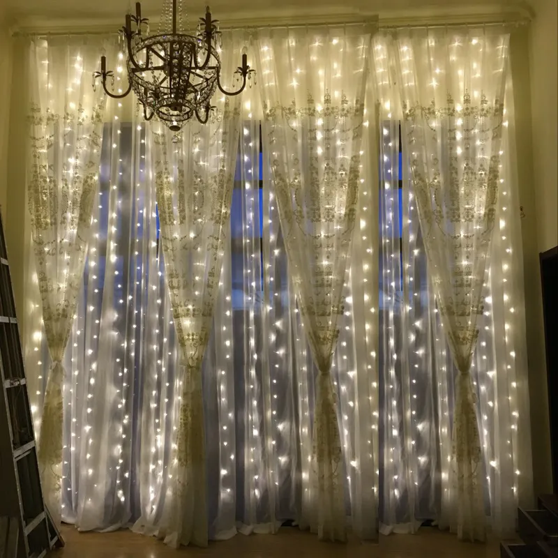 3M x 3M 300LED Outdoor Home Christmas Decorative xmas String Fairy Curtain Strip Garlands Party Lights For Wedding Decorations