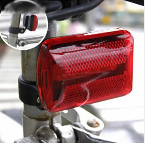 Wholesale- Waterproof Bike Bicycle 5 LED Rear Tail Light Lamp Bulb Red Back Cycling Safety Warning Flashing Lights Reflector Accessories