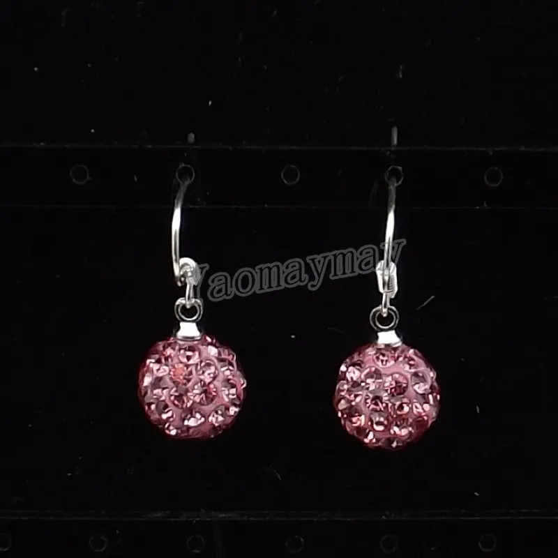 UK Flag, Rose Pink, Champagne, Pink Crystal Drop Earrings Silver Plated Jewelry