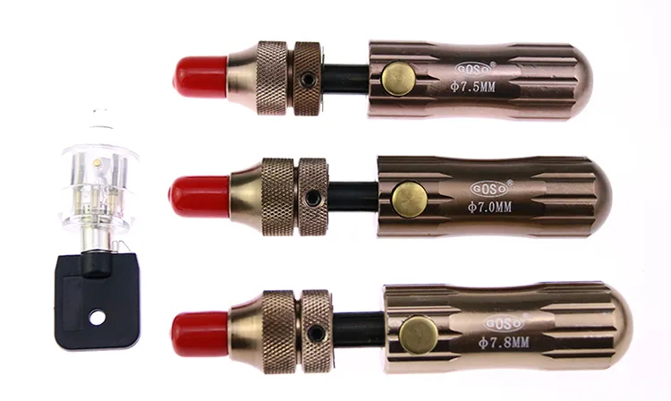 3Pcs 7 Pins Réglable Serrure Tubulaire Choisissez Outils 7.0 / 7.5 / 7.8mm avec 7pins Tubular Pratique Serrure Prises Set Outils De Serrurier