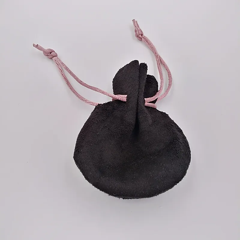 Pembe Kurdele Siyah Kadife Çantalar Fit Avrupa Pandora Tarzı Boncuklar Charms ve Bilezikler Kolyeler Takı Moda Kolye Torbalar