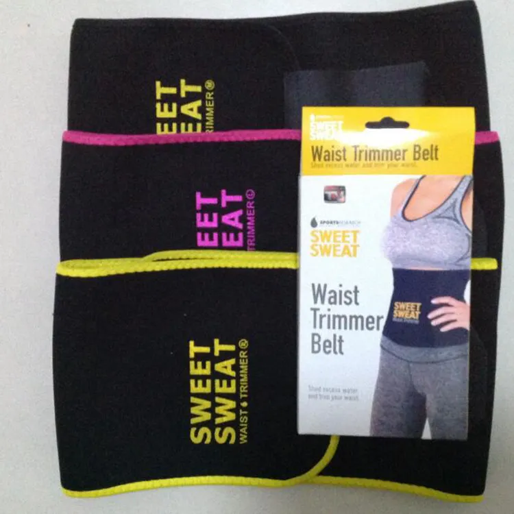 Cinturón de pérdida de peso Sweet Sweat Premium Waist Trimmer Hombres Mujeres Cinturón Slimmer Ejercicio Ab Waist Wrap con caja 50pcs DHL