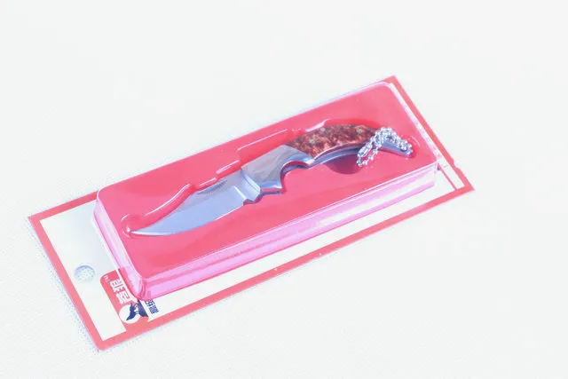 특별 제공 중국 브랜드 늑대 작은 접이식 나이프 440C 56HRC 새틴 마감 블레이드 키 체인 KNIFES EDC 포켓 칼 플라스틱 패키지