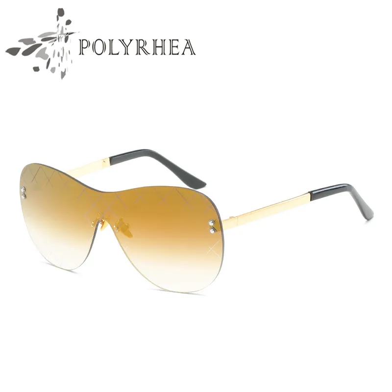 2021 여성 브랜드 선글라스 절단 림없는 그라디언트 태양 안경 숙녀 대형 안경 상자 케이스가있는 맑은 렌즈