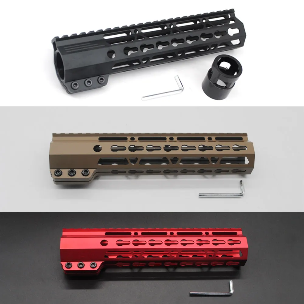 9 "클램핑 슬림 Keymod 핸드 가드 무료 Float Picatinny 레일 마운트 시스템 블랙 / 탄 / 레드 컬러 적합 .223 / 5.56 라이플 AR-15 / M4 / M16