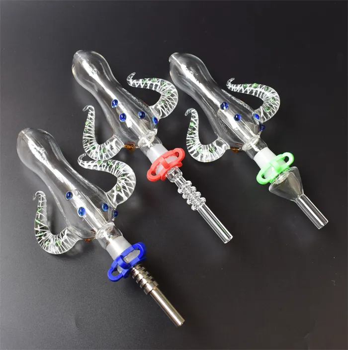 Nouvelle version 14 mm Mini Glass Pipe NC Kit avec Titanium Nail Quartz Toot Fumer Pipe Glass Bongs