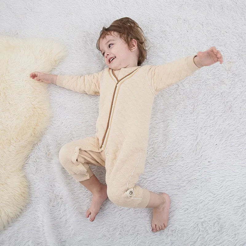 2017 nova chegada crianças roupas de inverno algodão de algodão dos homens de cor de manga comprida de escalada single-breasted bebê macacão conjunta