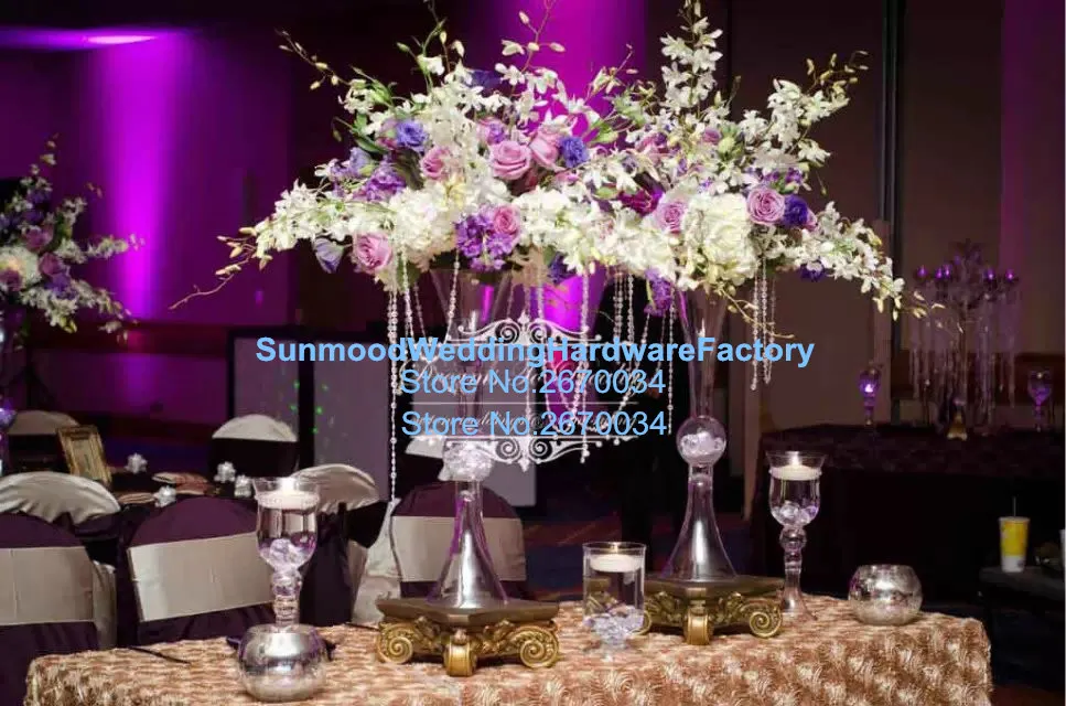 mental iron Trumpet Wholesale Table iron Vases For Wedding Centerpieces Decoration