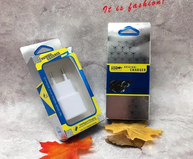 Caricabatteria da auto da viaggio da parete USB vuoto Scatole di imballaggio al dettaglio scatola Blister carta di carta iPhone 5S SE 6S 7 8 Plus Samsung S8 Plus