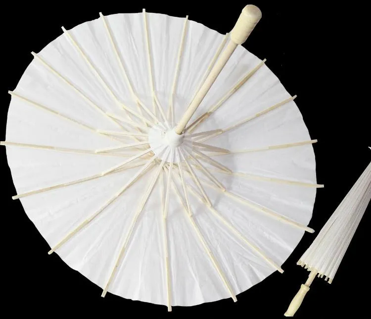 新しいホワイトペーパーパラソルDIY絵画傘中国語クラフト傘ブライダルウェディングパラソル5サイズの長いハンドルドロップ輸送