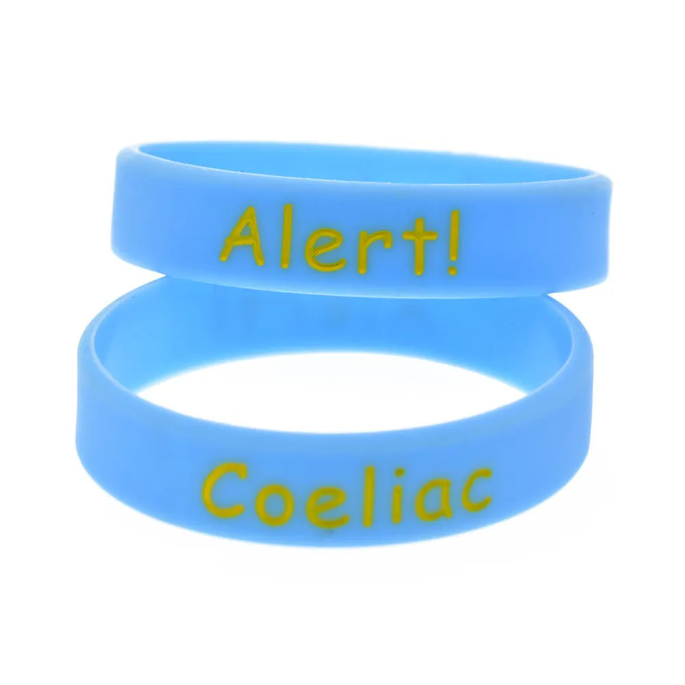 Alert Coeliac Silicone Rubber Bracelet Kids Size Great To Used In School Or Outdoor Activities