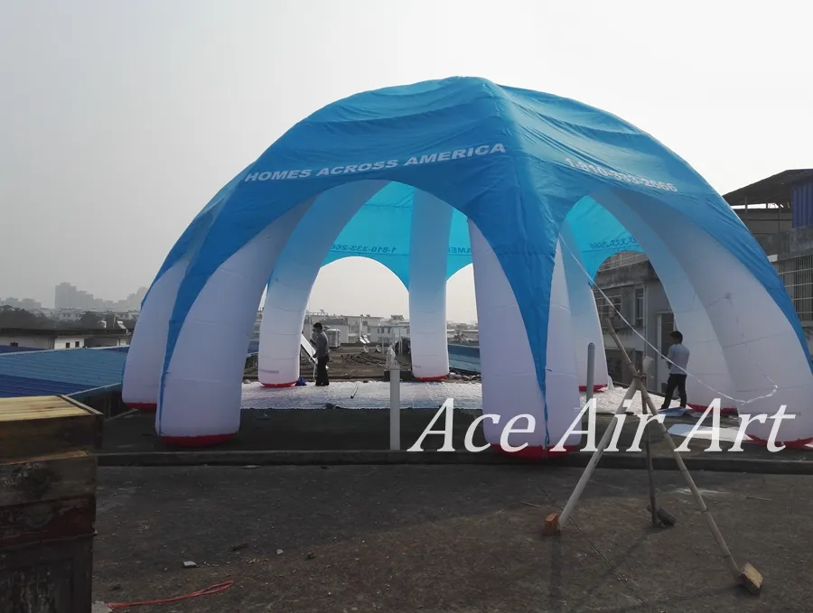 Blue And White Cover Cloth Custom Size Inflatable Spider Tent For Advertising With Logo Can Be Customized