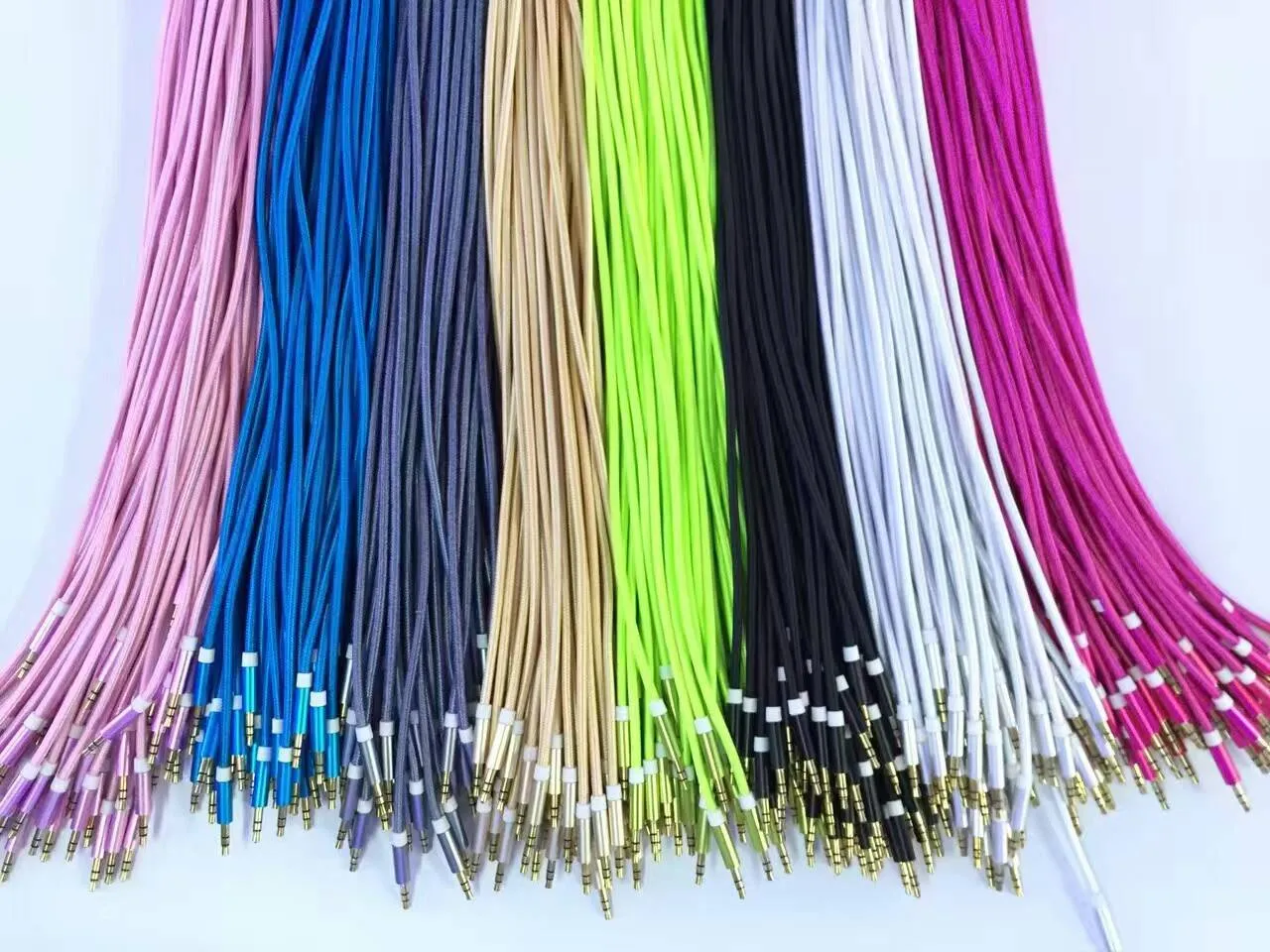 Pure Color Aluminum Metal Adapter Nylon Braided Cord 3.5mm Stereo Audio AUX Cable 1M 3FT OD3.8mm 